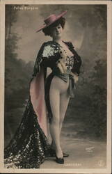 Folies Bergère Dancer in Spanish-Inspired Costume Postcard