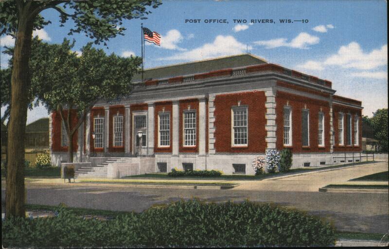 Post Office, Two Rivers, Wis Wisconsin