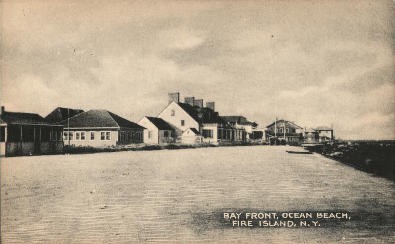Bay Front, Ocean Beach, Fire Island, NY - Linen Postcard New York