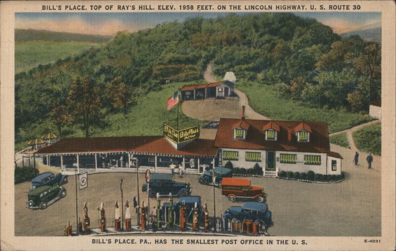 Bill's Place, Top of Ray's Hill, PA, Smallest Post Office Breezewood Pennsylvania