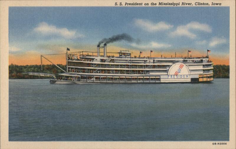 SS President on the Mississippi River Clinton Iowa