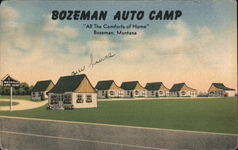 Bozeman Auto Camp, Bozeman, MT - Linen Postcard Montana