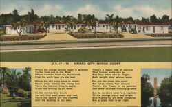 Haines City Motor Court on US 17 & 92, Haines City FL Postcard
