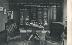 Hotel de Paris Writing Room, Georgetown, Colorado Postcard