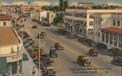 Ponce de Leon Blvd. and Coral Way, Coral Gables, Florida Postcard