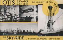 Otis Elevator Exhibit - World's Fair 1934 Postcard