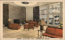 Sonora Inn - Lounge Postcard