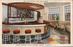 Hotel Sanford Cocktail Bar and Lounge, Flushing, NY Postcard