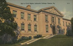 Lafayette College, Hall of Civil Rights, Easton, PA Postcard