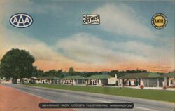 Branding Iron Lodges, Ellensburg, Washington Postcard