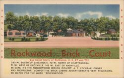 Rockwood Brick Court, Rockwood TN - Linen Postcard Postcard