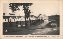 Floyd's Motel, Breezewood, PA on US 126 Postcard