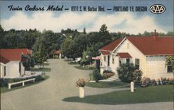 Twin Cedars Motel Postcard