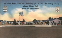 De Luxe Motel, 1309 No. Broadway, Santa Maria, CA Postcard