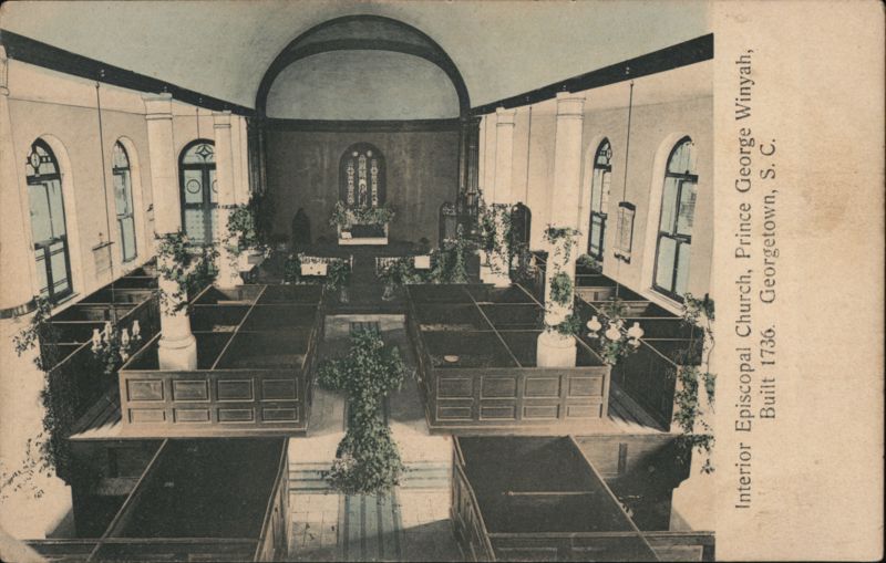 Interior of Prince George Winyah Episcopal Church, Georgetown, SC South Carolina