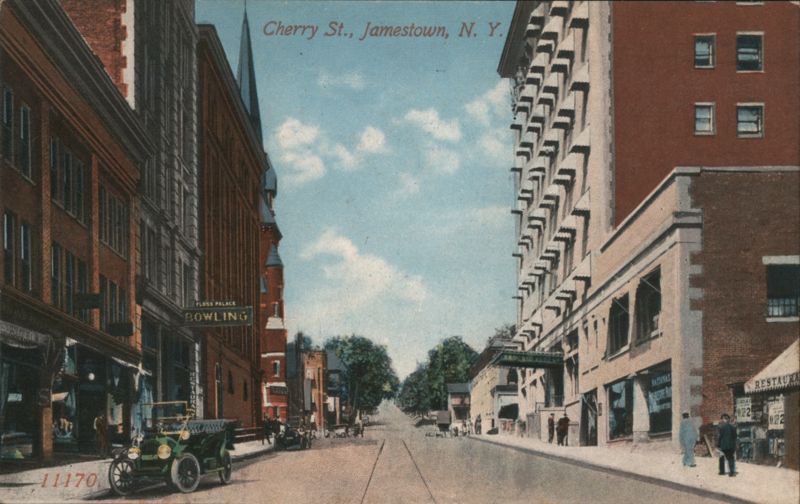 Cherry Street, Jamestown NY - Early 1900s Street View New York