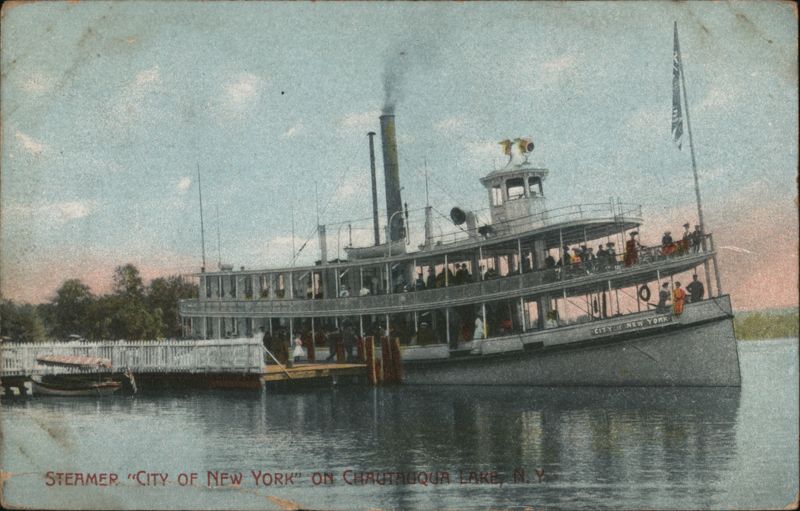 Steamer City of New York Docked at Chautauqua Lake