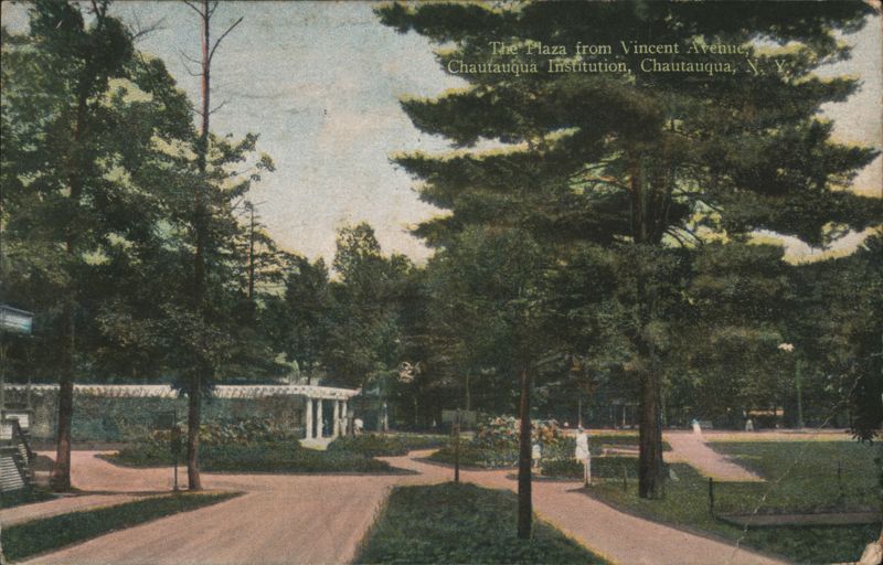The Plaza from Vincent Avenue, Chautauqua Institution New York