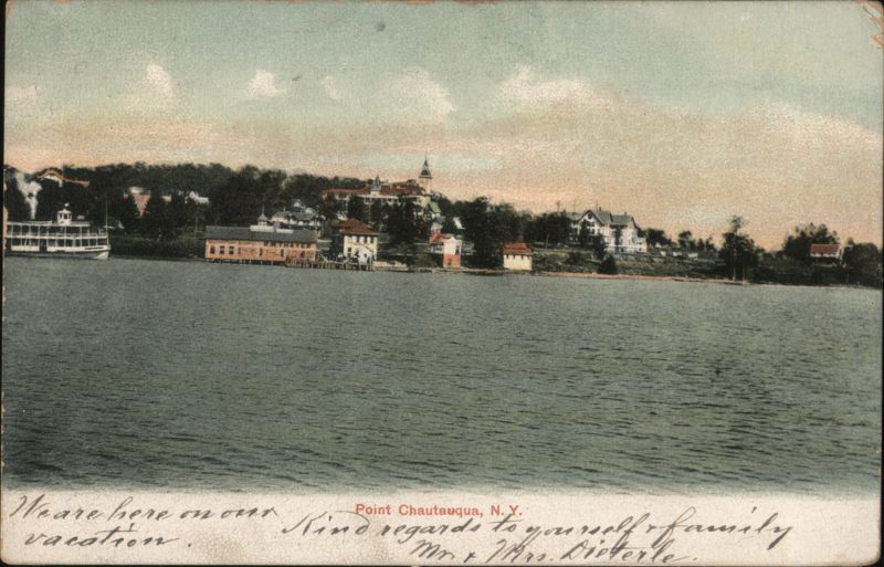 Point Chautauqua, NY - Lakeside View with Steamboat New York