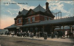 Erie Railroad Station, Meadville, PA Postcard