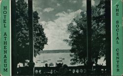 Hotel Athenaeum Veranda View, Chautauqua Lake, NY Postcard