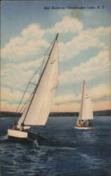 Sailboats on Chautauqua Lake, New York Postcard