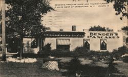 Bender's Pancake Shop and Tourist Cabins, Jamestown, NY Postcard