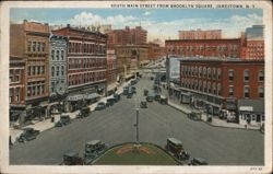 South Main Street from Brooklyn Square, Jamestown, NY Postcard