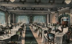 Main Dining Room of the Samuels Hotel, Jamestown, NY Postcard