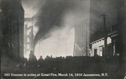 Jamestown Great Fire of 1910, Steamer 583 in Action Postcard