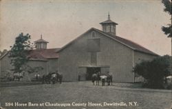 Horse Barn at Chautauqua County House, Dewittville, NY Postcard