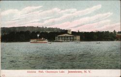 Sheldon Hall on Chautauqua Lake, Jamestown NY Postcard