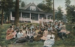 Girls Basketry Class, Chautauqua Institution Postcard
