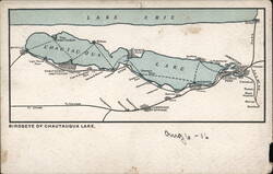 Birdseye View of Chautauqua Lake, New York Postcard