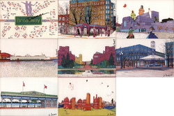 Set of 8: M. Gerald Seattle Postcards Postcard