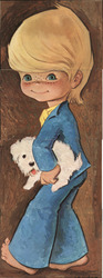 Set of 4: Little Boy with Puppy 1976 Postcard