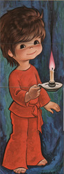 Set of 4: Little Boy with Candle 1976 Postcard