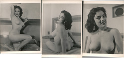 Lot of 3: Nude Woman with Dark Hair on Bed Risque & Nude Original Photograph Original Photograph Original Photograph