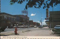 Looking West on 1st Street Postcard