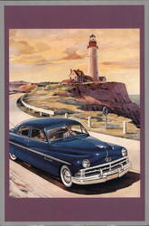 1950 Lincoln, Touring America, Observation Point Postcard