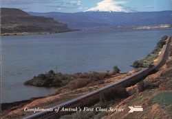 Amtrak View of Columbia River Gorge and Mt Hood Postcard