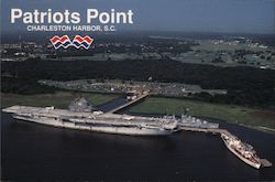 Aerial View of Patriots Point Naval & Maritime Museum, Charleston Harbor South Carolina Postcard Postcard Postcard