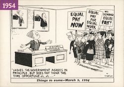 ERA 1994-1954 Equal Rights Women's Equal Pay Strike London, United Kingdom Social History Vicky/Solo Syndication Postcard Postca Postcard