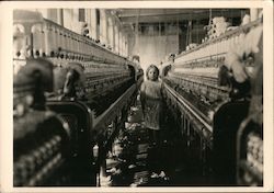 A Ten-Year-Old Spinner in a Cotton Mill 1909 Postcard