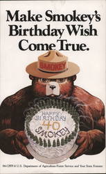 Smokey the Bear 40th Birthday Sticker Sticker