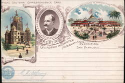 1894 California Midwinter International Exposition Souvenir Card Postcard