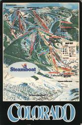 Steamboat, Colorado Ski Trails, "Ski Country U.S.A." Steamboat Springs, CO Postcard Postcard Postcard