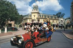 Mickey, Minnie and Friends in the Fire Department's Engine Number One Postcard