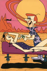 The Jetsons "Power Tanning (On a Saturn Moon)" Postcard