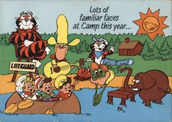 Kellogg Company Cereal Characters Enjoying Summer Camp Outdoors Activities Cartoons Postcard Postcard Postcard